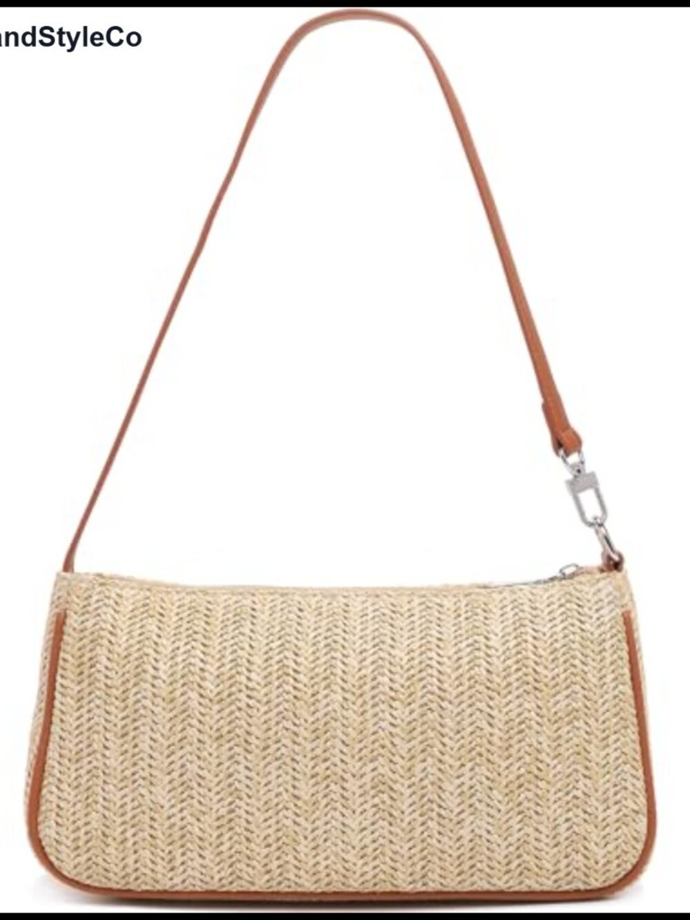 Woven Straw Shoulder Bag for Women Beach Underarm Purse Small Summer